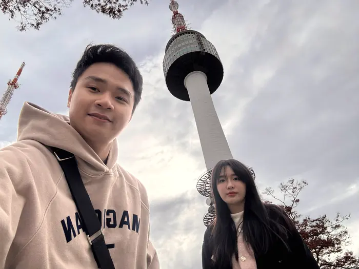 Khải và Phương ở tháp Namsan
